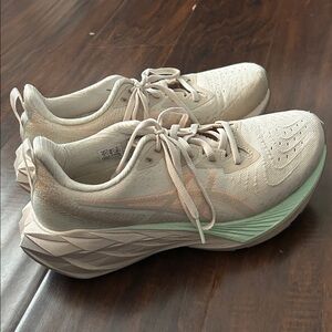 Asics Women's Cream and Mint Athletic Shoes